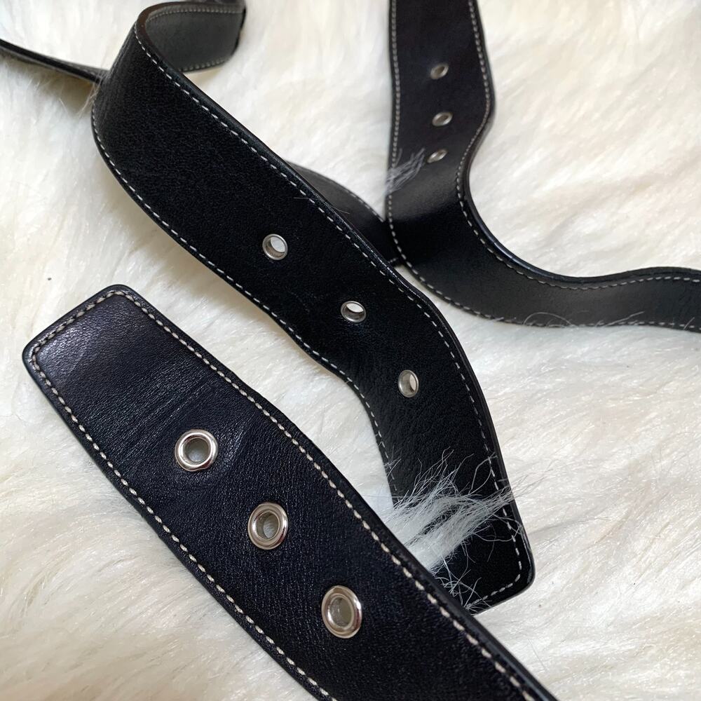 COACH Pair (2) Black Leather Vintage Replacement Soho Straps Handles #S55 - Picture 4 of 5